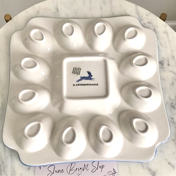 Anthropologie Egg Platter Handpainted Glazed Stoneware NWT - Picture 12 of 12